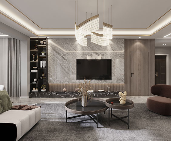观江国际150平现代风格三室两厅装修效果图